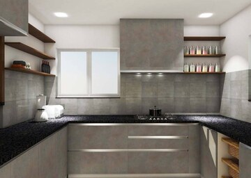 Kitchen in 3 BHK Apartment at Rajapushpa Atria, Gachibowli – for Rent