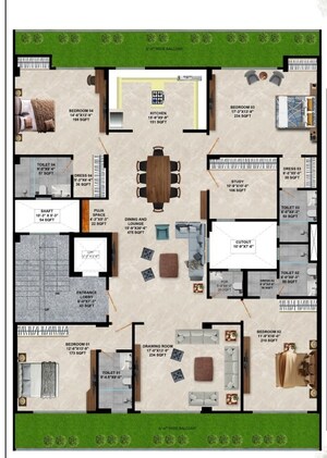 Floor Plan in 4 BHK Builder Floor at Nirvana Courtyard, Sector 50 – for Sale