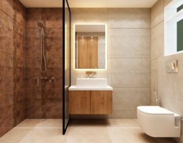 Bathroom in 3 BHK Builder Floor at RWA Sangam Vihar Block A, Sangam Vihar – for Rent