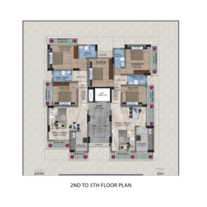 Floor Plan in 2 BHK Apartment at Kharghar Sector 21 – for Sale