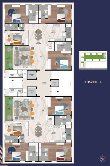 Floor Plan in 4 BHK Apartment at Vesu – for Sale
