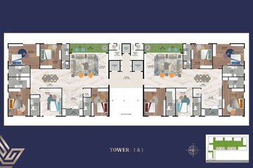 Floor Plan in 4 BHK Apartment at Vesu – for Sale