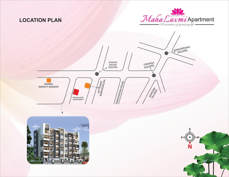 Map Location, nandanvan 2 Bedroom 1128 Sq.Ft. Apartment In Nandanvan Nagpur 8779415