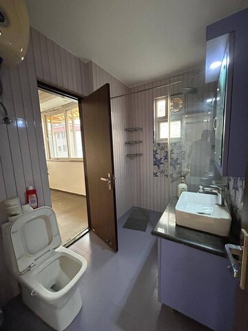 Bathroom in 3 BHK Apartment at Shapoorji Pallonji Joyville Phase 2, Sector 102 – for Rent