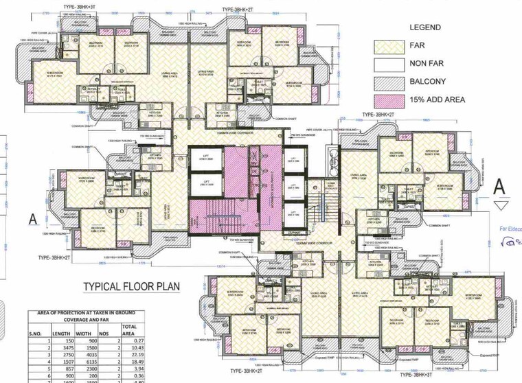 Floor Plan, eldeco-ballads-of-bliss 3 Bedroom 1550 Sq.Ft. Apartment In Sector 22d Yamuna Expressway Greater Noida 8783040