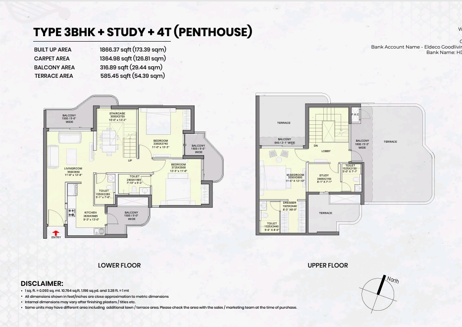 3.5 BHK + Study Room Penthouse For Sale in Eldeco Ballads Of Bliss
