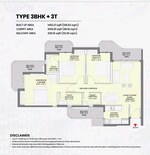 3 BHK 1850 Sq.Ft. Apartment in Eldeco Ballads Of Bliss