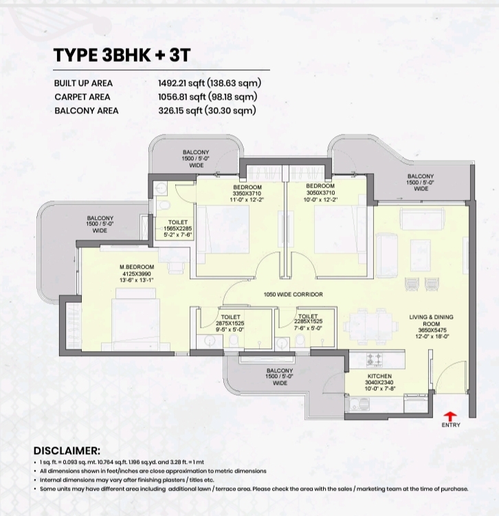 3 BHK Apartment For Sale in Eldeco Ballads Of Bliss