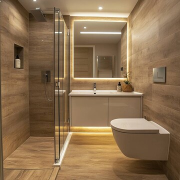 Bathroom in 1 BHK Builder Floor at Kashyap Rishi Vihar, Gb Nagar – for Rent