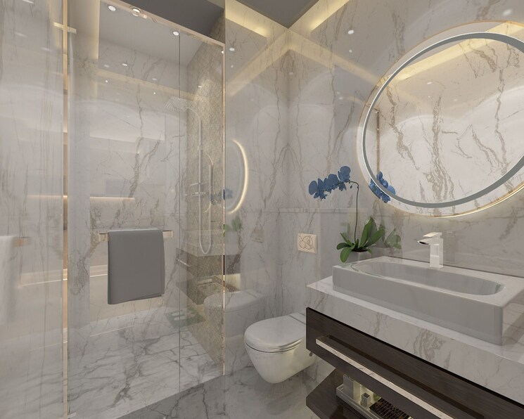 Bathroom, uniwest-hub Studio 525 Sq.Ft. Apartment In Gaur Yamuna City Greater Noida 8783577