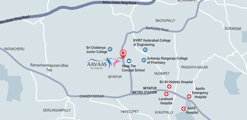 1 BHK Apartment – Map Location View at Pacifica  Nebula Aavaas, Miyapur - for Sale