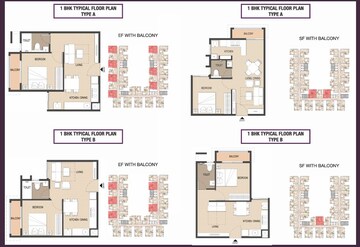 Floor Plan in 1 BHK Apartment at Pacifica  Nebula Aavaas, Miyapur – for Sale