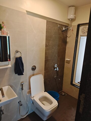 Bathroom in 3 BHK Apartment at K Raheja Interface Heights, Malad West – for Rent