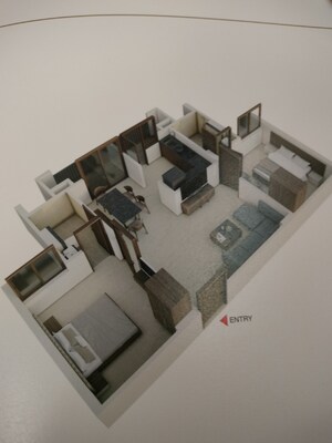 Floor Plan in 2 BHK Apartment at Ashadeep Rainbow Apartment, Jeerota – for Sale