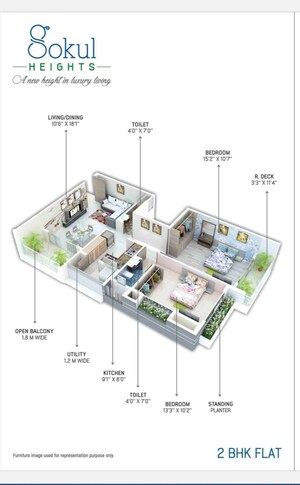 Floor Plan in 2 BHK Apartment at Friends Colony – for Sale