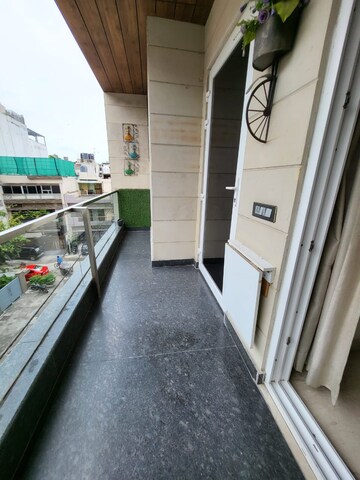 Balcony in 3 BHK Apartment at Boutique Residential Apartments C-131, Greater Kailash I – for Rent