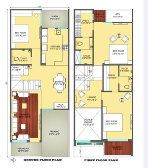 Floor Plan in 3 BHK Villa at Ab Bypass Road – for Sale