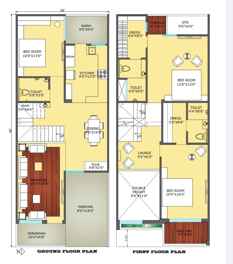 Floor Plan, ab bypass road 3 Bedroom 2200 Sq.Ft. Villa In Ab Bypass Road Indore 8788064