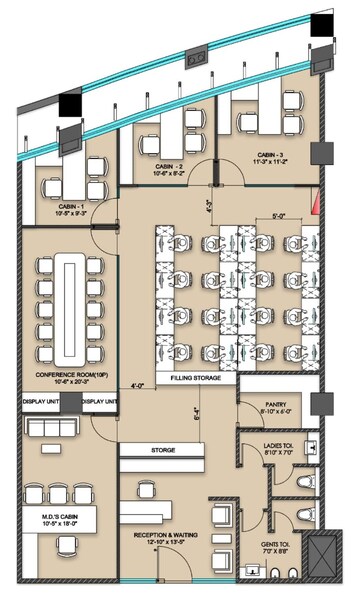 Floor Plan in  Office Space at Phoenix Art Guild House, Kurla West – for Rent