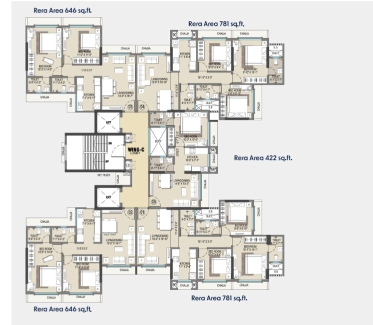 Floor Plan, alpine-primo 3 Bedroom 949 Sq.Ft. Apartment In Andheri West Mumbai 8788483
