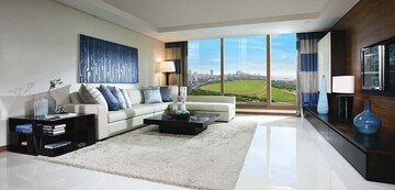 Living Room in 2 BHK Apartment at Lodha Vista, Lower Parel – for Rent