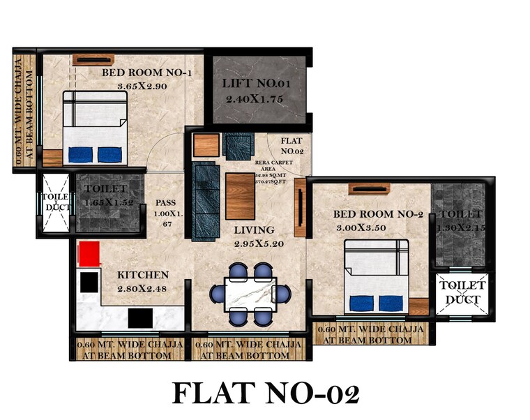 Floor Plan, hemera-gemini-icon 2 Bedroom 581 Sq.Ft. Apartment In Kanjurmarg East Mumbai 8790804