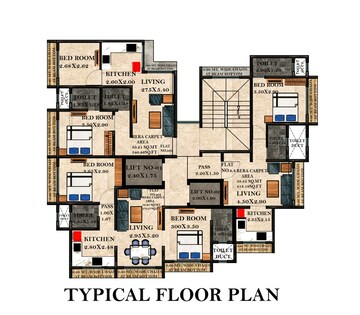 Floor Plan in 2 BHK Apartment at Hemera Gemini Icon, Kanjurmarg East – for Sale