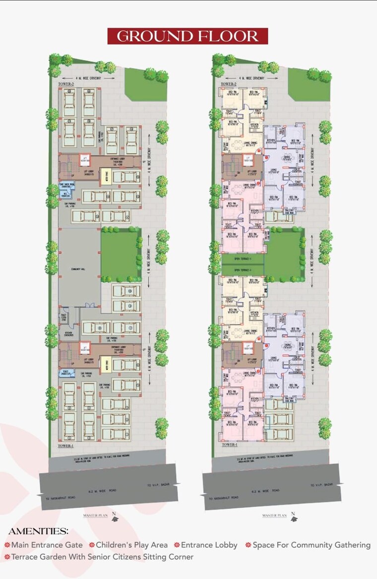 Master Plan, tagore park 3 Bedroom 1084 Sq.Ft. Builder Floor In Tagore Park Kolkata 8792073