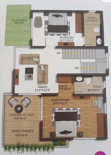 Floor Plan in 4 BHK Villa at Shriram Chirping Grove, Sarjapur Road – for Sale