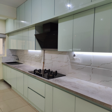 Kitchen in 3 BHK Apartment at Mantri Webcity, Hennur Road – for Rent