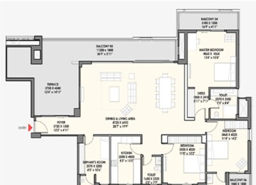 Floor Plan in 3 BHK Apartment at Eldeco La Vida Bella, Sector 12 Greater Noida – for Sale