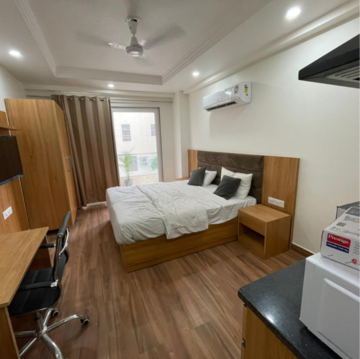 Bedroom in 1 RK Apartment at Unitech South City Heights, South City 1 – for Rent