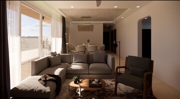 Living Room in 3 BHK Apartment at Prestige Woodland Park, Cooke Town – for Rent