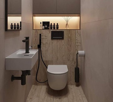 Bathroom in  Office Space at Rustomjee Central Park, Andheri East – for Rent