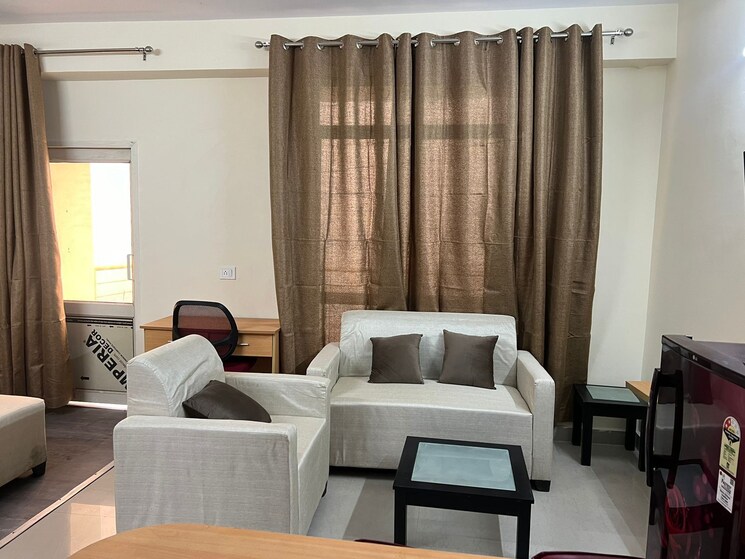 Living Room, supertech-czar-suites 1 RK 445 Sq.Ft. Apartment In Omicron I Greater Noida Greater Noida 8796052