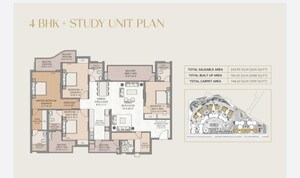 Floor Plan in 4 BHK Apartment at Amrapali Dream Valley – for Sale