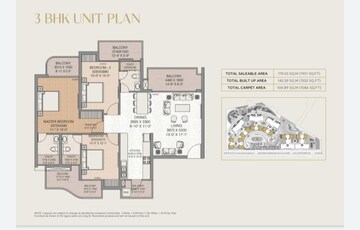 Floor Plan in 3 BHK Apartment at Amrapali Dream Valley – for Sale