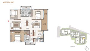 Floor Plan in 3.5 BHK Apartment at Cybercity Trevita, Kothaguda – for Sale