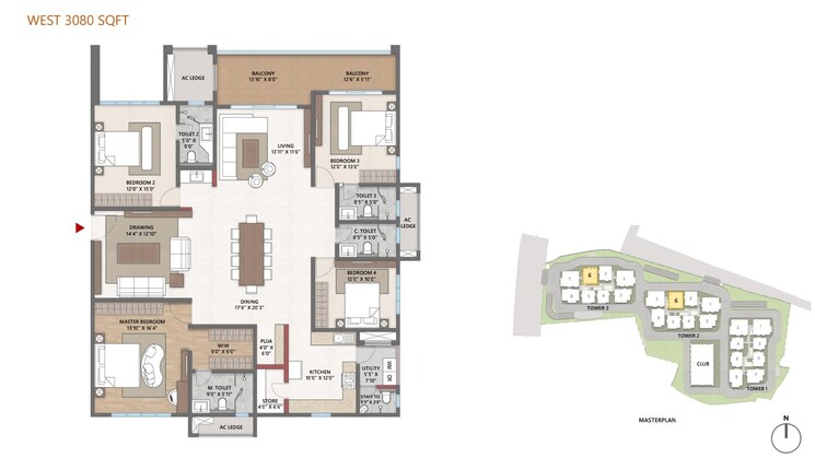 Floor Plan, cybercity-trevita 3.5 Bedroom 2790 Sq.Ft. Apartment In Kothaguda Hyderabad 8796730