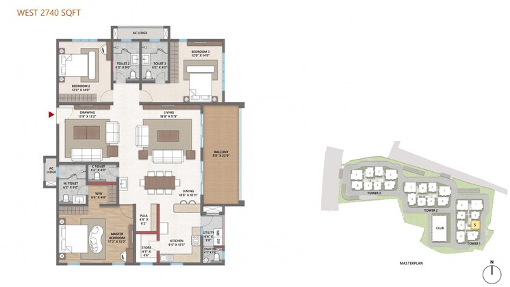 Floor Plan, cybercity-trevita 3.5 Bedroom 2790 Sq.Ft. Apartment In Kothaguda Hyderabad 8796730