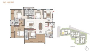 Floor Plan in 3.5 BHK Apartment at Cybercity Trevita, Kothaguda – for Sale