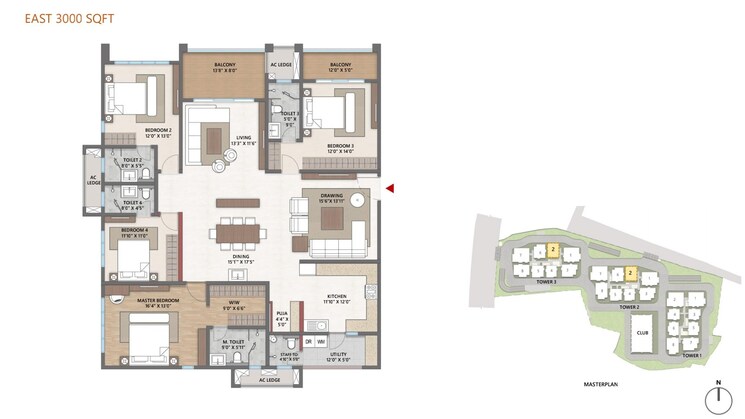Floor Plan, cybercity-trevita 3.5 Bedroom 2790 Sq.Ft. Apartment In Kothaguda Hyderabad 8796730