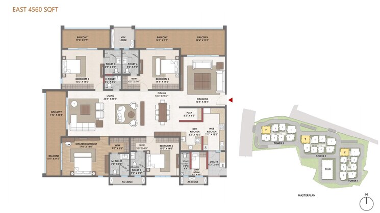 Floor Plan, cybercity-trevita 3.5 Bedroom 2790 Sq.Ft. Apartment In Kothaguda Hyderabad 8796730