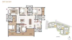 Floor Plan in 3.5 BHK Apartment at Cybercity Trevita, Kothaguda – for Sale