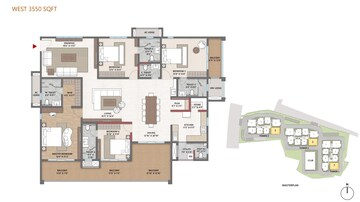Floor Plan in 3.5 BHK Apartment at Cybercity Trevita, Kothaguda – for Sale