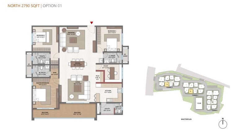 Floor Plan, cybercity-trevita 3.5 Bedroom 2790 Sq.Ft. Apartment In Kothaguda Hyderabad 8796730