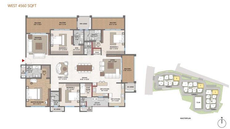 Floor Plan, cybercity-trevita 3.5 Bedroom 2790 Sq.Ft. Apartment In Kothaguda Hyderabad 8796730