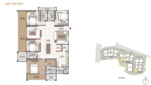 Floor Plan in 3.5 BHK Apartment at Cybercity Trevita, Kothaguda – for Sale