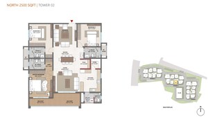 Floor Plan in 3.5 BHK Apartment at Cybercity Trevita, Kothaguda – for Sale