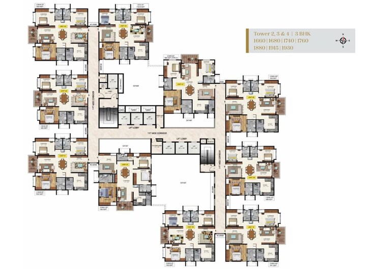 Master Plan, raghava-wave 3 Bedroom 1660 Sq.Ft. Apartment In Tellapur Hyderabad 8796748